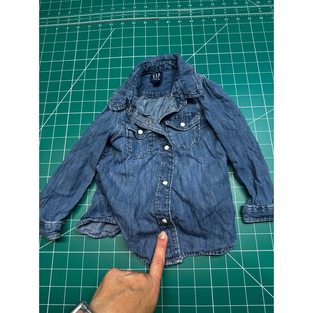 Gap Denim Toddler 2T Long Sleeve Blue Chambray Snap Button Down Shirt